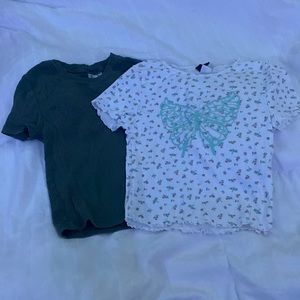 Bundle H&M Baby Tee Shirts Green White